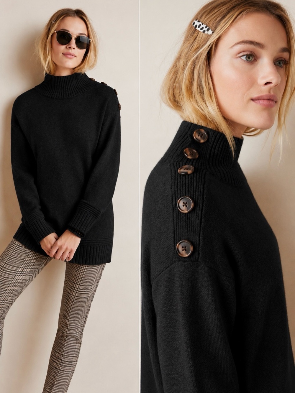 Anthropology M Margarita exaggeration collar softcore transitional sweater